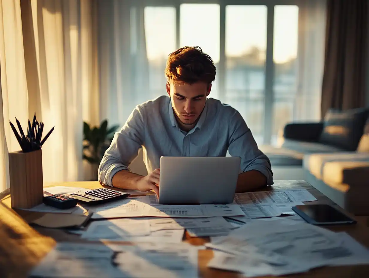 Personne effectuant des démarches en ligne dans le but de créer une micro-entreprise ou une entreprise individuelle.